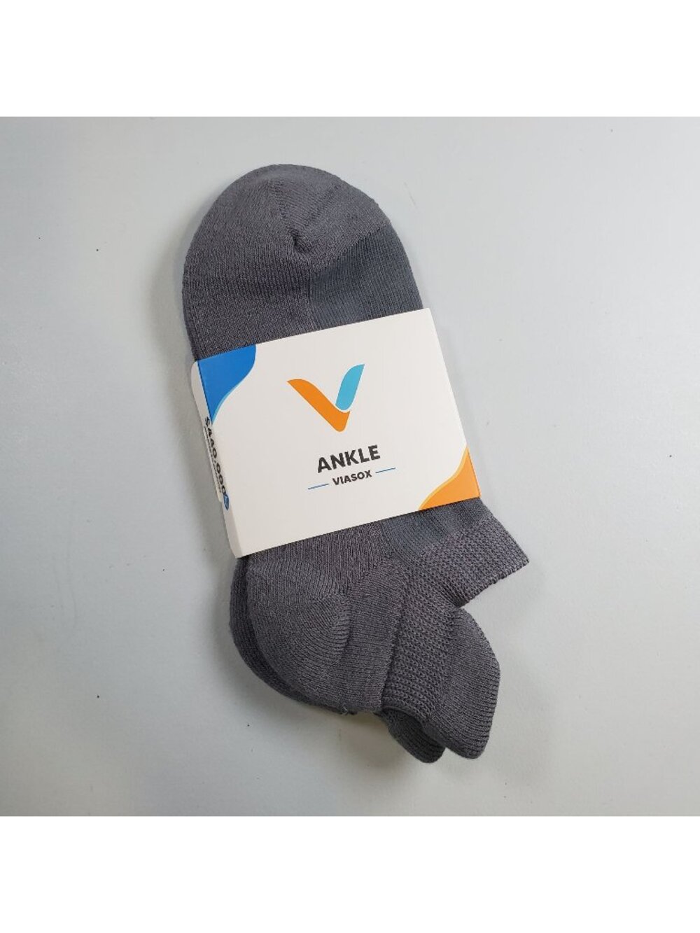 Viasox Ankle Sock Women Size S - M NWT Gray Bamboo Cotton Blend
